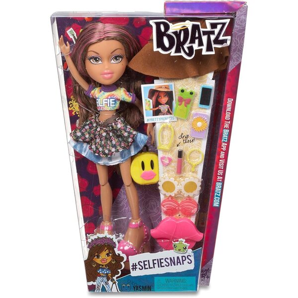 Bratz Yasmin Selfie Snaps Puppe mit 13 Accessoires und trendiger Kleidung für Kinder
