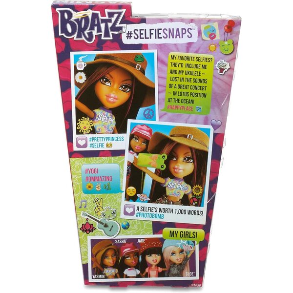 Bratz Yasmin Selfie Snaps Puppe mit 13 Accessoires und trendiger Kleidung für Kinder