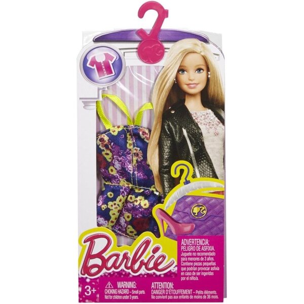 Abito Top per Barbie Blu a Fiori - Moda Bambola Trendy per Bambini 3+