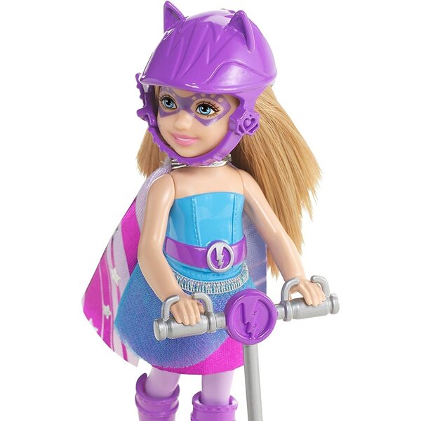 Barbie Chelsea mit rosa Motorrad – Super-Prinzessin-Puppe und Roller Mattel CDY70