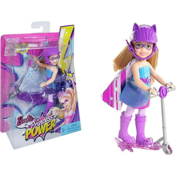 Barbie Chelsea mit rosa Motorrad – Super-Prinzessin-Puppe und Roller Mattel CDY70