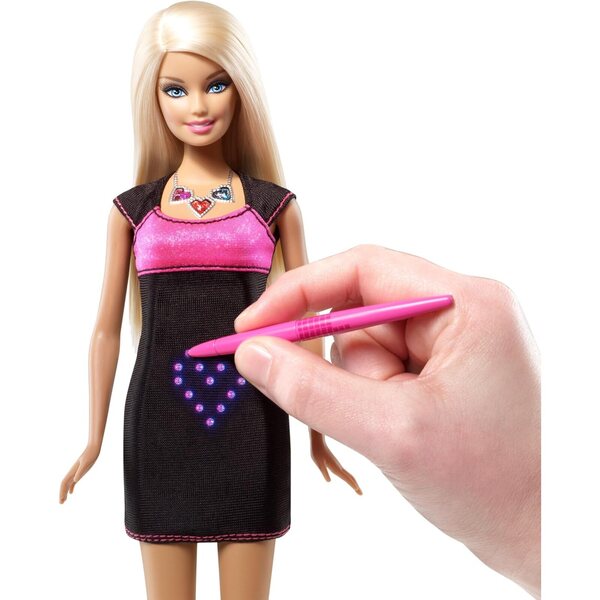 Barbie Digital Dress Doll mit hellem Kleid und anpassbaren Animationen