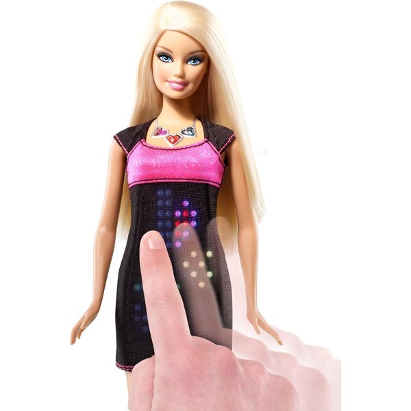 Barbie Digital Dress Doll mit hellem Kleid und anpassbaren Animationen