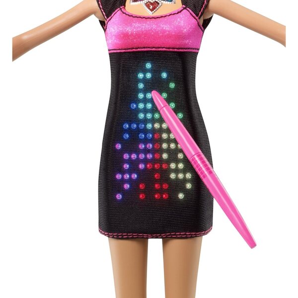 Barbie Digital Dress Doll mit hellem Kleid und anpassbaren Animationen