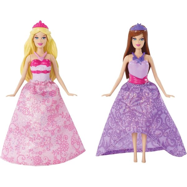 Barbie Die Prinzessin und der Popstar Mini-Puppen-Geschenkset mit Puppen, Zubehör und Schlafsack