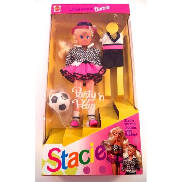 Barbie Party 'n Play Stacie Puppe 1992 Mintfarbe Vintage Mattel 7,5 cm