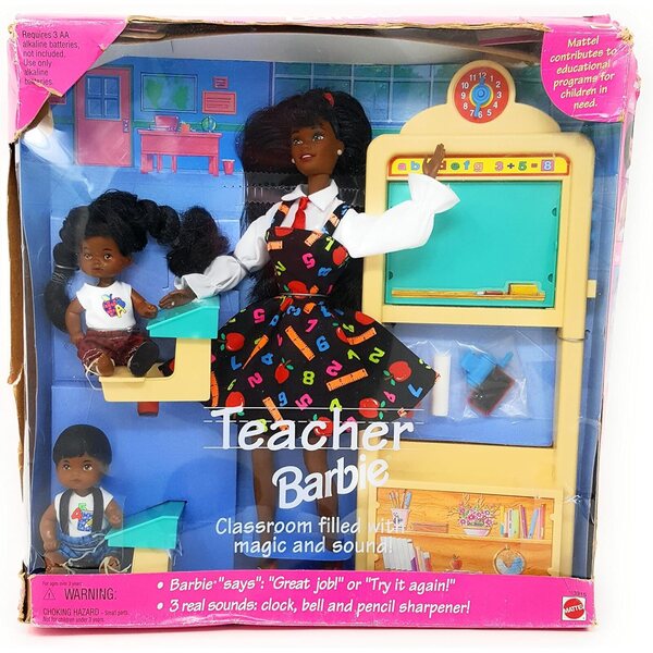 Leraar Barbie-poppenset AA met realistische geluiden en motiverende zinnen
