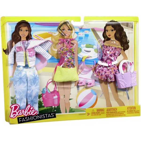 Barbie Fashionistas Primavera 2012 Set Abiti e Accessori Moda Bambola