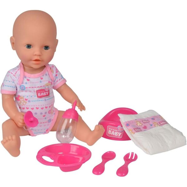 Simba Bambola Neonato 38 cm con Accessori Completi per Giochi di Ruolo