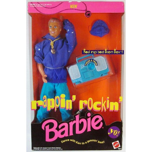 Barbie Ken Rappin' Rockin' Ken mit Boombox-Spielzeug für Kinder ab 3 Jahren