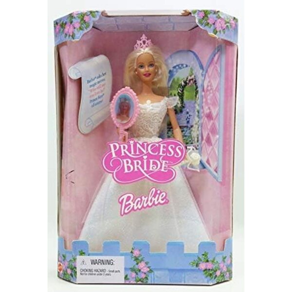 Barbie Prinzessin Braut Puppe 2001 mit Glitzerkleid und Originalzubehör