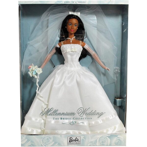 Barbie Fantasy Bride AA con abito da sposa e anello per bambine
