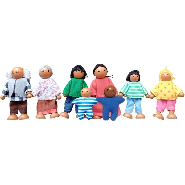 Mini Figure in legno per casa delle bambole - Set 8 pezzi per gioco creativo e ruolo