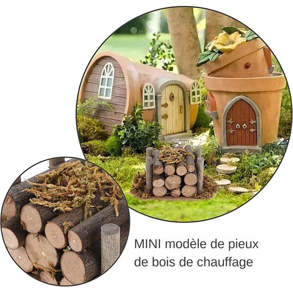 Mini-Brennholzstapelmodell 1:12 für Miniatur-Hausdekorationen