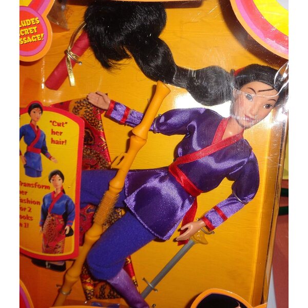 Bambola Disney Secret Hero Mulan Mattel 1997 Nuova in Scatola Originale