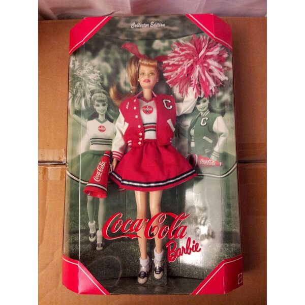 Barbie Cheerleader Coca Cola 2000 Collector's Edition mit Pompons und Megaphon