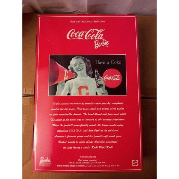 Barbie Cheerleader Coca Cola 2000 Collector's Edition mit Pompons und Megaphon