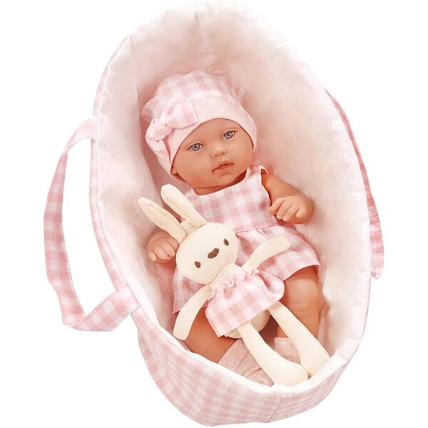 LICHENGTAI Reborn-Puppe aus weichem, realistischem Vinyl, 30 cm, inklusive Wiege