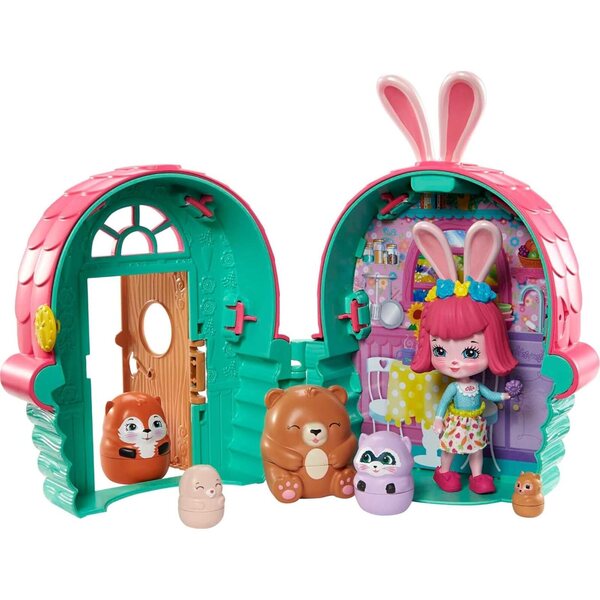 Enchantimals Bree the Bunny's Chalet mit 5 Tieren und Zubehör – Spiel für Kinder ab 4 Jahren