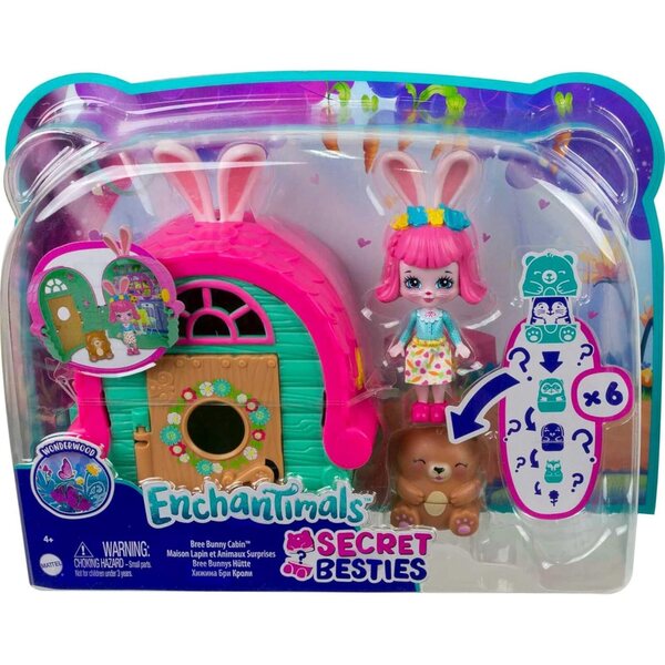 Enchantimals Bree the Bunny's Chalet mit 5 Tieren und Zubehör – Spiel für Kinder ab 4 Jahren