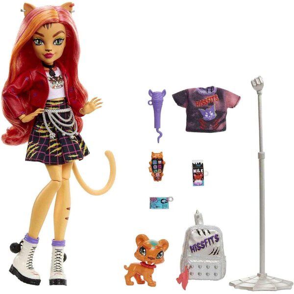 Monster High Toralei Stripe – Sammelpuppe mit Zubehör und Sweet Fangs-Haustier