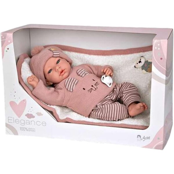 Elegance Andie 40 cm große Puppe mit besticktem Wollset und Arias-Zubehör