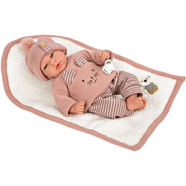 Bambola Elegance Andie 40 cm con Set di Lana Ricamato e Accessori Arias