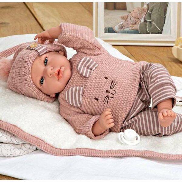 Bambola Elegance Andie 40 cm con Set di Lana Ricamato e Accessori Arias
