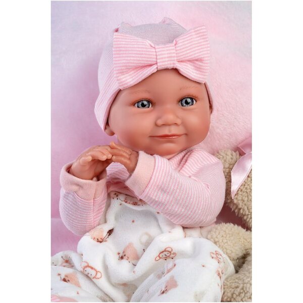 Llorens Nica 40 cm große Puppe mit blauen Augen, Kleid und weichen Accessoires