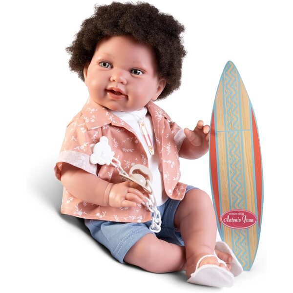 Antonio Juan Neugeborenes PIPO Surfero 42 cm mit Brett und Zubehör – Puppe 2024