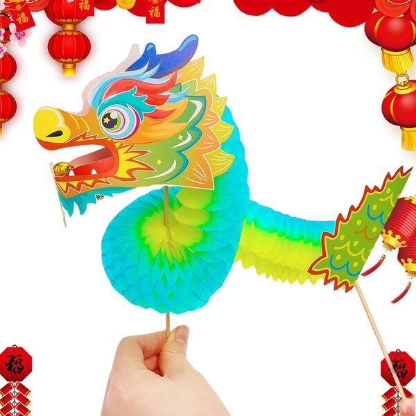 DIY chinesische Papierdrachenpuppe für das Mondneujahr, multifunktionales Kreativset