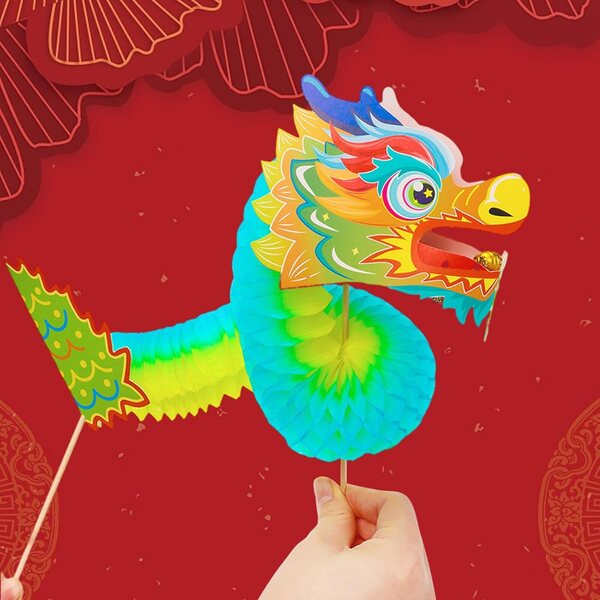 DIY chinesische Papierdrachenpuppe für das Mondneujahr, multifunktionales Kreativset