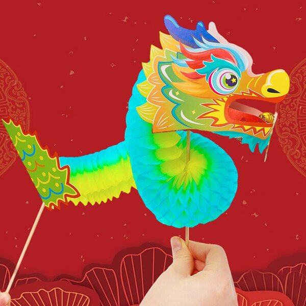 DIY chinesische Papierdrachenpuppe für das Mondneujahr, multifunktionales Kreativset