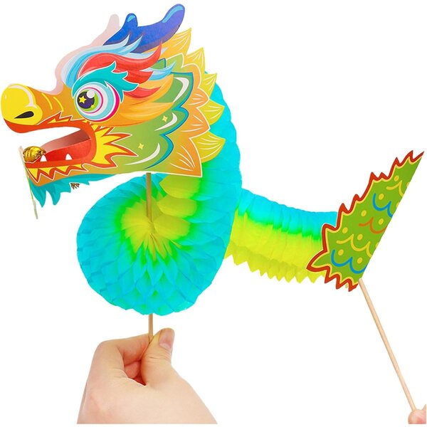 DIY chinesische Papierdrachenpuppe für das Mondneujahr, multifunktionales Kreativset
