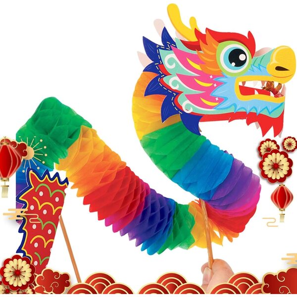 DIY chinesisches Neujahrs-Papierpuppen-Spielzeugset, festliche Dekoration