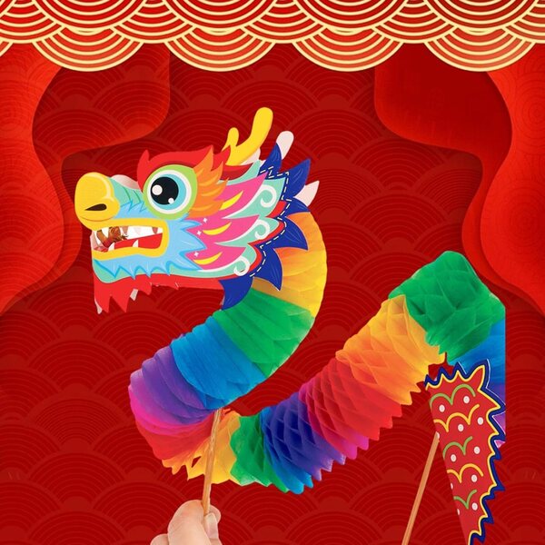 DIY chinesisches Neujahrs-Papierpuppen-Spielzeugset, festliche Dekoration