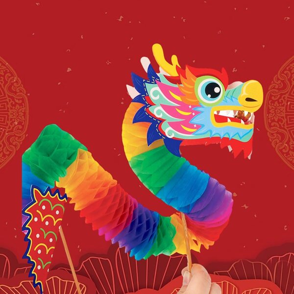 DIY chinesisches Neujahrs-Papierpuppen-Spielzeugset, festliche Dekoration