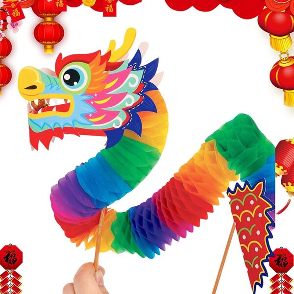 DIY chinesisches Neujahrs-Papierpuppen-Spielzeugset, festliche Dekoration