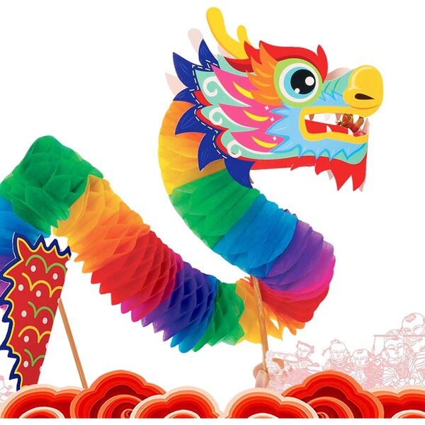 DIY chinesisches Neujahrs-Papierpuppen-Spielzeugset, festliche Dekoration