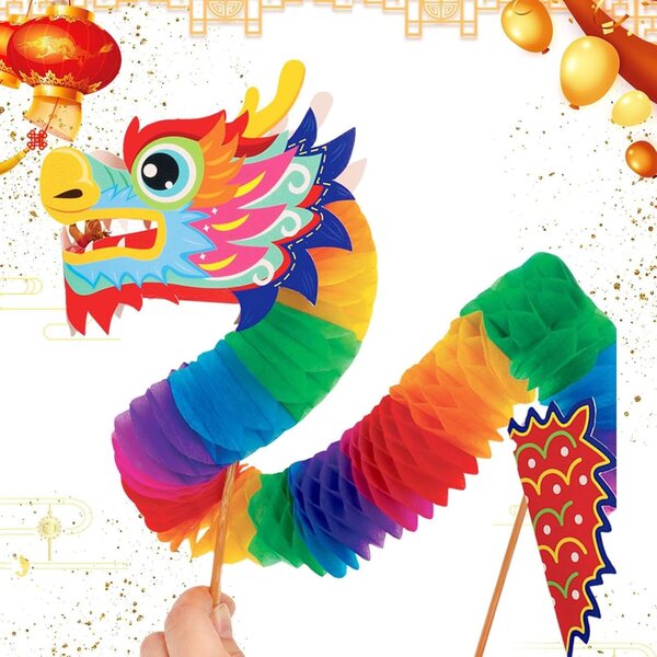 DIY chinesisches Neujahrs-Papierpuppen-Spielzeugset, festliche Dekoration