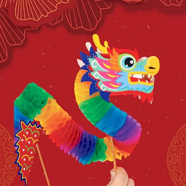 DIY chinesisches Neujahrs-Papierpuppen-Spielzeugset, festliche Dekoration