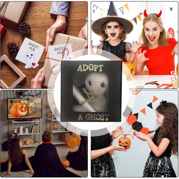 Adotta un fantasma in feltro 7,6x7,6x4 cm – decorazione spettrale originale e regalo Halloween