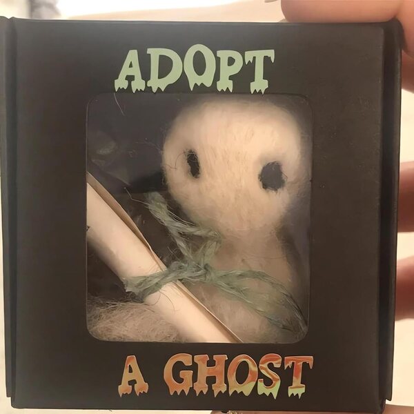 Adotta un fantasma in feltro 7,6x7,6x4 cm – decorazione spettrale originale e regalo Halloween