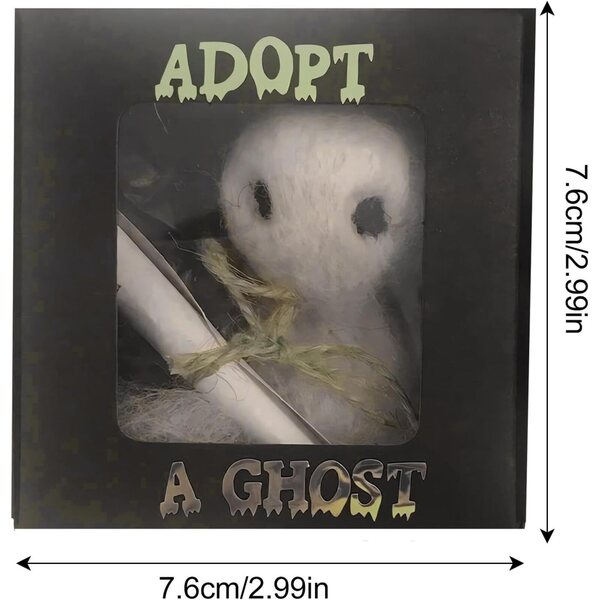 Adotta un fantasma in feltro 7,6x7,6x4 cm – decorazione spettrale originale e regalo Halloween