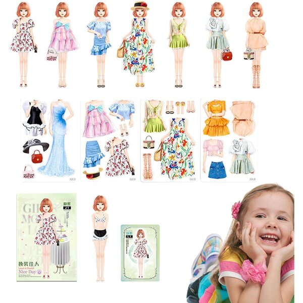 Generische Anziehpuppen aus magnetischem Papier – Lernspiel für Kinder ab 3 Jahren