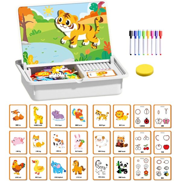 Doppelseitiges Magnetpuzzle 32 x 25 x 8 cm – Lernspiel für Kinder im Vorschulalter