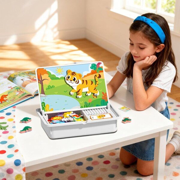 Doppelseitiges Magnetpuzzle 32 x 25 x 8 cm – Lernspiel für Kinder im Vorschulalter