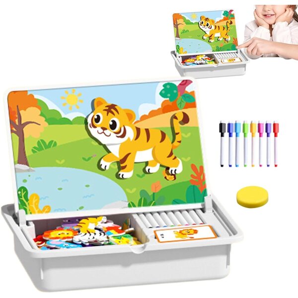 Doppelseitiges Magnetpuzzle 32 x 25 x 8 cm – Lernspiel für Kinder im Vorschulalter
