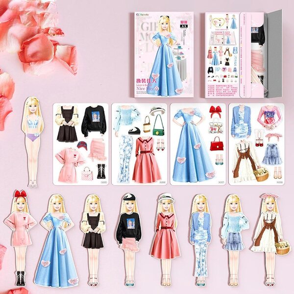 Magnetic Anziehpuppen for Girls - Creative and Portable Paper Game 10x14.5 cm