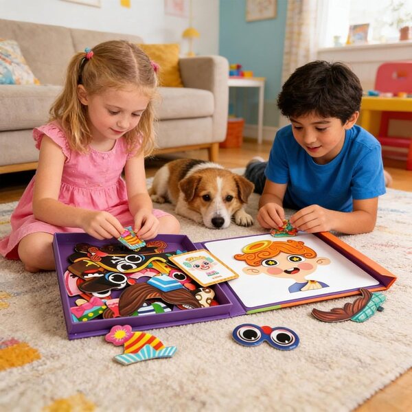 Magnetische Puppen verkleiden sich, kreatives Lernspiel für Kinder, 21 x 20 cm